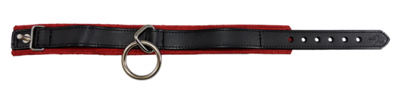 1.5 Suede Locking Collar Tri Ring Red